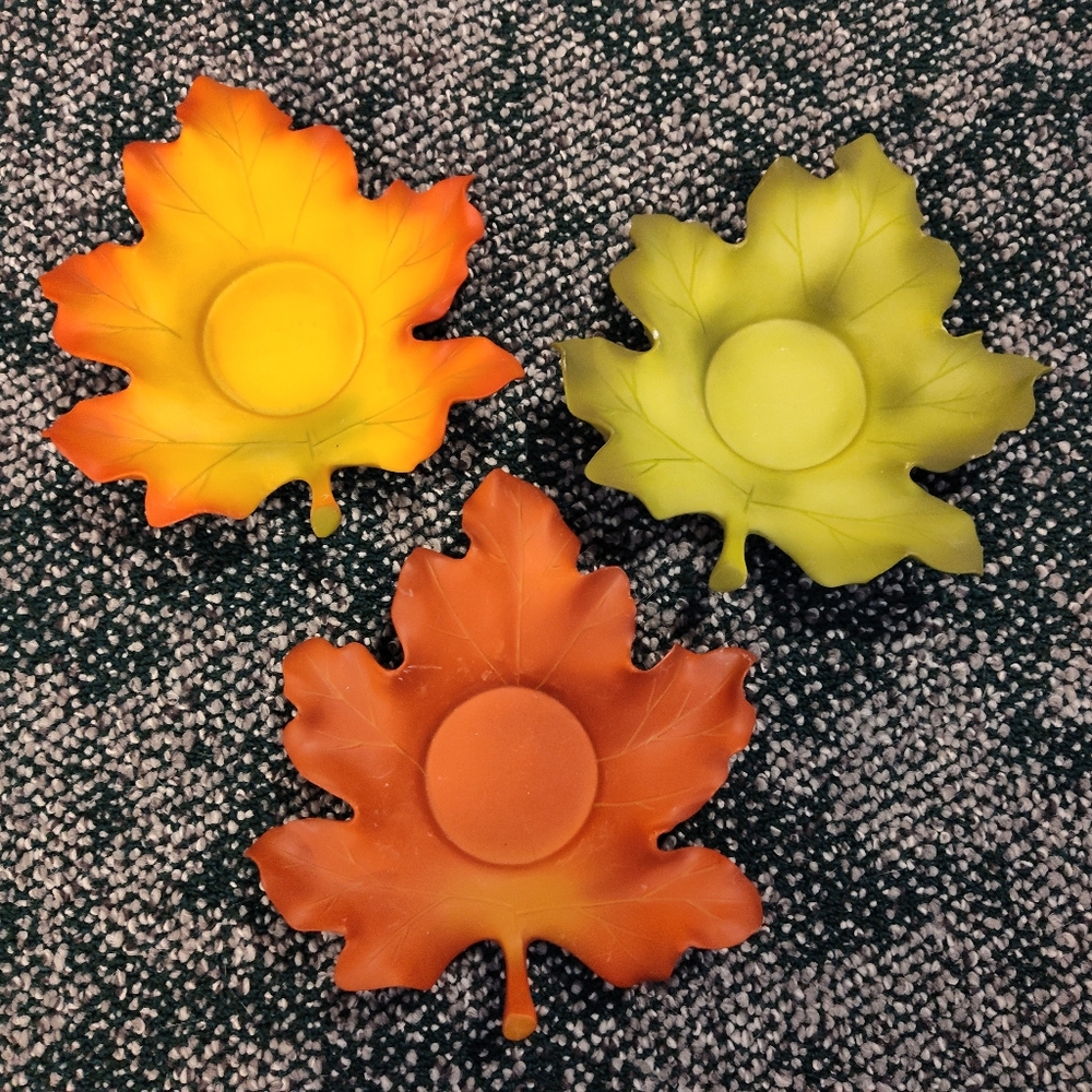 Vintage PARTY LITE Leafy Candle Holders (Set Of 3)